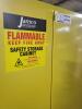 DESCRIPTION: (1) FLAMMABLES SAFETY CABINET, SELF-CLOSING BRAND/MODEL: JAMCO #19T289 INFORMATION: YELLOW RETAIL$: $1918.65 EA SIZE: 45 GAL, 43 IN X 18 - 4