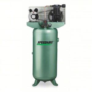 DESCRIPTION: (1) ELECTRIC AIR COMPRESSOR BRAND/MODEL: SPEEDAIRE #4B233 INFORMATION: 1-STAGE/HP: 2/4.9 CFM RETAIL$: 1,263.53 SIZE: 26.25"L X 19"W X 52"