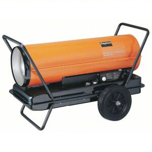 DESCRIPTION: (1) PORTABLE OIL AND KEROSENE TORPEDO HEATER BRAND/MODEL: DAYTON #3VE53 INFORMATION: ORANGE RETAIL$: $2072.55 EA SIZE: WHEEL MOUNTED, 850