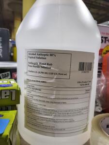 DESCRIPTION: (2) ALCOHOL ANTISEPTIC BRAND/MODEL: TOPICAL SOLUTION HAND RUB INFORMATION: 0.8 RETAIL$: $40.00 EA SIZE: 1 GALLON QTY: 2