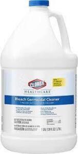 DESCRIPTION: (2) BLEACH GERMICIDAL CLEANER BRAND/MODEL: CLOROX HEALTHCARE RETAIL$: $13.29 EA SIZE: 1 GALLON QTY: 2