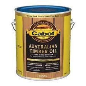 DESCRIPTION: (2) AUSTRALIAN TIMBER OIL BRAND/MODEL: CABOT INFORMATION: HONEY TEAK RETAIL$: $100.00 EA SIZE: 1 GALLON QTY: 2