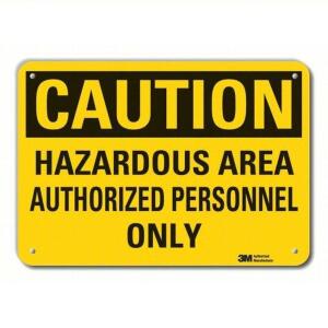 DESCRIPTION: (4) REFLECTIVE HAZARD AREA SIGN BRAND/MODEL: 49DY04 RETAIL$: $21.90 EA QTY: 4