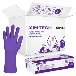 DESCRIPTION: (6) BOXES OF (50) NITRILE EXAM GLOVES BRAND/MODEL: KIMTECH #50603 INFORMATION: PURPLE RETAIL$: $17.03 EA SIZE: SIZE LARGE QTY: 6