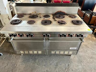 GARLAND TEN BURNER ELECTRIC RANGE W/ DOUBLE OVEN