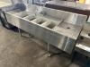 7' FOUR WELL UNDER BAR STAINLESS SINK W/ LEFT AND RIGHT DRY BOARDS - 2