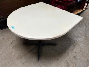 38" X 40" PADDED TABLE W/ SEMI CIRCLE SIDE