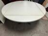 42" X 42" DROP LEAF TABLE W/ BASE. WILL FORM A 60" ROUND TOP - 2