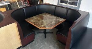 (6) - PIECE CORNER BOOTH AND TABLE SET