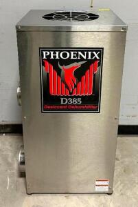 DESCRIPTION: PHOENIX THERMA-STOR D385 DESICCANT DEHUMIDIFIER BRAND/MODEL: PHOENIX D385 INFORMATION: 110-120VAC, 11 AMPS, 60HZ, SERIAL: K1572257 LOCATI