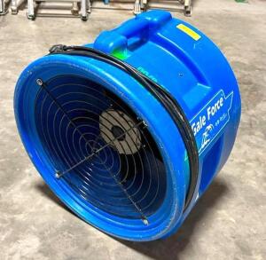 DESCRIPTION: DRY AIR GALE FORCE AIR MOVER BRAND/MODEL: DRY AIR GALE FORCE INFORMATION: 115 VAC, 60 HZ, 2.5 AMPS, 1/4 HP, 1 SPEED LOCATION: WAREHOUSE #