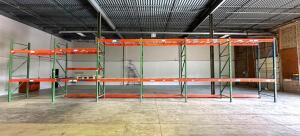 DESCRIPTION: (6) SECTIONS OF 8' X 12' SLOTTED STYLE PALLET RACKING (CONTENTS ARE NOT INCLUDED) INFORMATION: INCLUDES: (7) 42" X 12' UPRIGHTS, (30) 8'