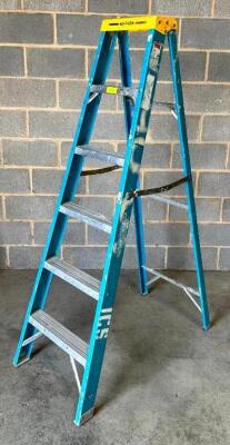 DESCRIPTION: 6' FIBERGLASS STEP LADDER SIZE: 6' LOCATION: WAREHOUSE #2