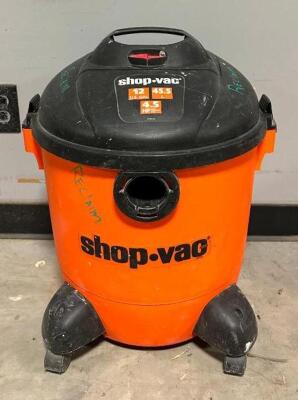 DESCRIPTION: 12 GALLON SHOP VAC BRAND/MODEL: SHOP VAC INFORMATION: 4.5 HP LOCATION: WAREHOUSE QTY: 1