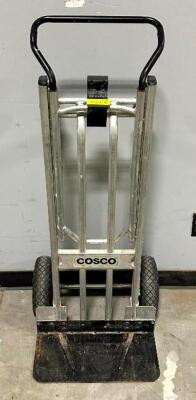 DESCRIPTION: 3-IN-1 CONVERTIBLE ALUMINUM HAND TRUCK BRAND/MODEL: COSCO 12203ASB1 LOCATION: WAREHOUSE QTY: 1