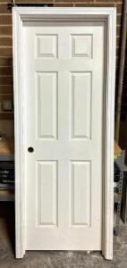 DESCRIPTION: 30" COMPOSITE RIGHT HAND PREHUNG INTERIOR DOOR SIZE: 30"X80" LOCATION: WAREHOUSE QTY: 1