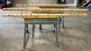 DESCRIPTION: (3) 36" COLLAPSIBLE SAWHORSES WITH EXTENSION PIECES SIZE: 36"X32" LOCATION: WAREHOUSE QTY: 3
