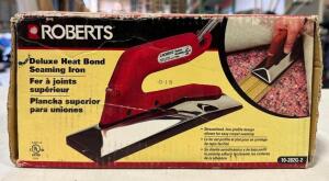 DESCRIPTION: DELUXE HEAT BOND CARPET IRON WITH NON-STICK GROOVED BASE BRAND/MODEL: ROBERTS 10-282G-C LOCATION: TOOL ROOM QTY: 1