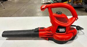 DESCRIPTION: 12A ELECTRIC BLOWER BRAND/MODEL: BLACK AND DECKER BV5600 LOCATION: TOOL ROOM QTY: 1