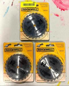 DESCRIPTION: (3) 4-1/2" 24-TOOTH CARBIDE TIPPED SAW BLADES BRAND/MODEL: ROCKWELL RW9281 LOCATION: WAREHOUSE QTY: 3