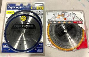 DESCRIPTION: (3) 12" SAW BLADES BRAND/MODEL: AVANTI/DEWALT LOCATION: WAREHOUSE QTY: 2