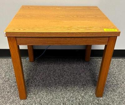 DESCRIPTION: WOODEN SIDE TABLE SIZE: 24"X20"X20.5" LOCATION: CONFERENCE OFFICE QTY: 1