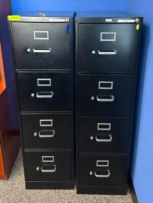 DESCRIPTION: (2) 4-DRAWER FILING CABINETS INFORMATION: COMES WITH KEY LOCATION: CORNER OFFICE QTY: 2