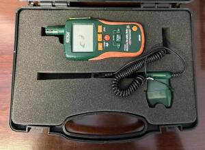 DESCRIPTION: 8-IN-1 PINLESS MOISTURE PSYCHROMETER + IR BRAND/MODEL: EXTECH MO290 LOCATION: CORNER OFFICE QTY: 1