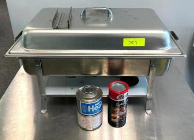 DESCRIPTION: CHAFING DISH WITH STERNO BURNERS LOCATION: MAIN OFFICE QTY: 1