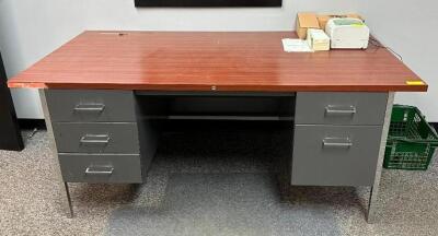 DESCRIPTION: 5-DRAWER OFFICE DESK SIZE: 70"X36" LOCATION: MEDIAN OFFICE QTY: 1