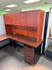 DESCRIPTION: RECEPTIONIST DESK WITH HUTCH SIZE: 72"X102" LOCATION: MAIN OFFICE QTY: 1 - 3