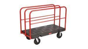 DESCRIPTION: (1) SHEET PANEL PLATFORM HAND TRUCK, MISSING ARMS BRAND/MODEL: RUBBERMAID INFORMATION: RED RETAIL$: $1000.00 EA SIZE: 24" X 48" QTY: 1