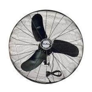 DESCRIPTION: (1) OSCILLATING WALL MOUNTED FAN BRAND/MODEL: AIR KING #9075 INFORMATION: BLACK RETAIL$: $452.21 EA SIZE: 30" BLADES, 120V AC, 3 SPEEDS Q