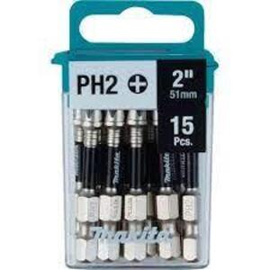 DESCRIPTION: (5) PACKS OF (15) PHILLIPS HEAD POWER BITS BRAND/MODEL: MAKITA #E-01046 INFORMATION: #2, BLUE CASE RETAIL$: $16.97 PER PACK SIZE: 2" QTY: