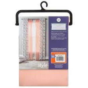 DESCRIPTION: (3) TEXTURED CURTAIN PANEL BRAND/MODEL: MAINSTAYS #MSF130000355552 INFORMATION: PEARL BLUSH, PINK RETAIL$: $7.88 PER PACK SIZE: 38" X 84"