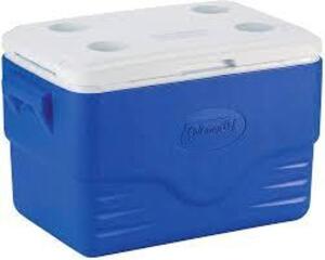 DESCRIPTION: (1) PERFORMANCE COOLER BRAND/MODEL: COLEMAN INFORMATION: BLUE RETAIL$: $26.24 EA SIZE: 36 QT QTY: 1