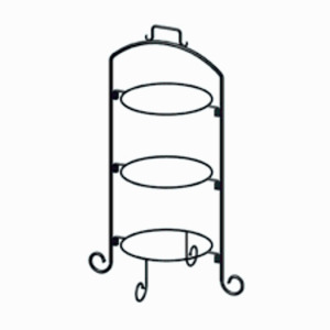 DESCRIPTION: (1) ROUND PLATE STAND BRAND/MODEL: INTERNATIONAL TABLEWARE #WR-103 RETAIL$: $114.95 EA SIZE: 3 TIER 9" QTY: 1