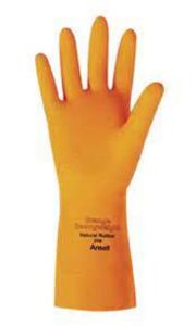 DESCRIPTION: (5) PAIRS CHEMICAL GLOVES BRAND/MODEL: AIRGAS #208 8 INFORMATION: ORANGE RETAIL$: $3.78 EA SIZE: SIZE 8 QTY: 5