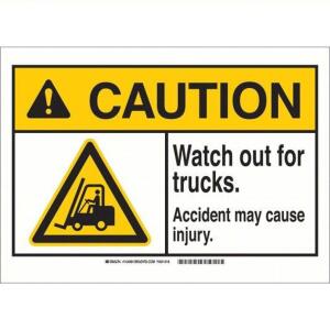 DESCRIPTION: (5) CAUTION SIGN BRAND/MODEL: WATCH FOR TRUCKS RETAIL$: $24.58 EA QTY: 5