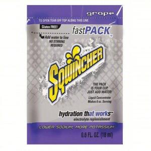 DESCRIPTION: (1) PACK OF (50) SPORTS DRINK MIX LIQUID CONCENTRATE BRAND/MODEL: SQWINCHER #1UFH9 INFORMATION: GRAPE RETAIL$: $24.73 EA QTY: 1