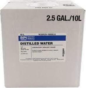 DESCRIPTION: (1) BOX OF LAB GRADE DISTILLED WATERBRAND/MODEL: RPI #W20525-10000.0RETAIL$: $45.93 EASIZE: 10LQTY: 1