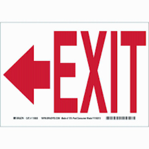 DESCRIPTION: (5) EXIT SIGN BRAND/MODEL: BRADY #22458 RETAIL$: $17.09 EA QTY: 5