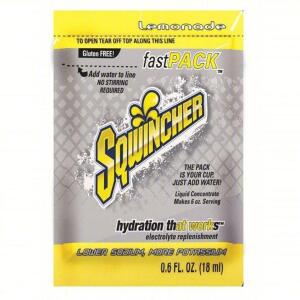 DESCRIPTION: (1) CASE OF (50) SPORTS DRINK MIX CONCENTRATE BRAND/MODEL: SQWINCHER #3UZL6 INFORMATION: LEMONADE RETAIL$: $24.73 EA QTY: 1