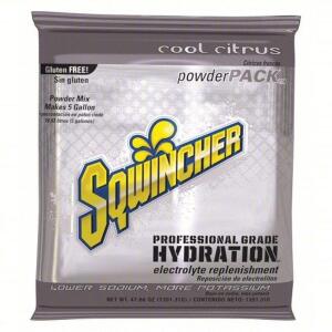 DESCRIPTION: (2) SPORTS DRINK MIX POWDER CONCENTRATE BRAND/MODEL: SQWINCHER #10U606 INFORMATION: COOL CITRUS RETAIL$: $10.95 EA SIZE: 5 GAL YIELD PER