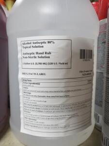 DESCRIPTION: (2) ALCOHOL ANTISEPTIC BRAND/MODEL: TOPICAL SOLUTION HAND RUB INFORMATION: 0.8 RETAIL$: $40.00 EA SIZE: 1 GALLON QTY: 2