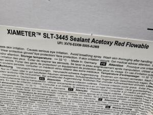 DESCRIPTION: (1) SEALANT ACETOXY RED FLOWABLE BRAND/MODEL: XIAMETER #SLT-3445 RETAIL$: $1000.00 EA SIZE: 25KG QTY: 1