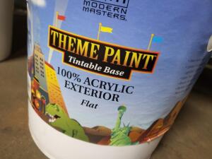 DESCRIPTION: (1) ACRYLIC EXTERIOR PAINT BRAND/MODEL: MODERN MASTERS THEME PAINT RETAIL$: $258.25 EA SIZE: 5 GALLON QTY: 1