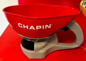 DESCRIPTION: (5) 1.6L ALL-SEASON POLY HAND CRANK SPREADERS BRAND/MODEL: CHAPIN 8706A RETAIL$: $17.00 EACH LOCATION: RETAIL SHOP QTY: 5