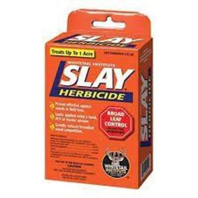 DESCRIPTION: 4 OZ. BOTTLE OF BROADLEAF WEED HERBICIDE BRAND/MODEL: SLAY 12390000 RETAIL$: $49.40 LOCATION: RETAIL SHOP QTY: 1