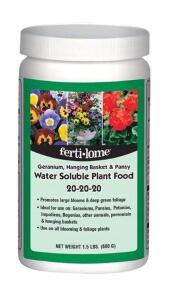 DESCRIPTION: (5) 1.5 LB. CONTAINERS OF ALL PURPOSE WATER SOLUBE PLANT FOOD (20-20-20) BRAND/MODEL: FERTI-LOME 11721-0019-TL RETAIL$: $5.70 EACH LOCATI